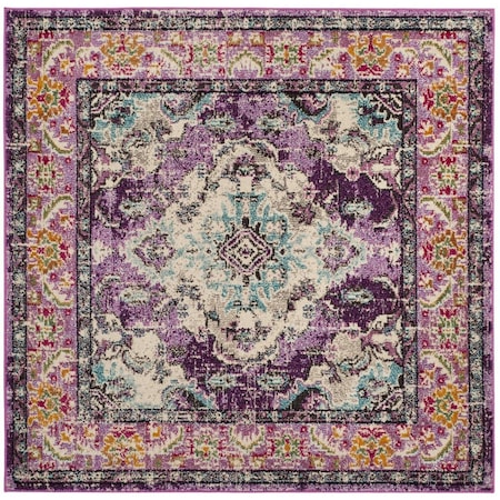 Safavieh 9 x 9 ft. Monaco Power Loomed Square Area Rug Violet & Light Blue MNC243L-9SQ